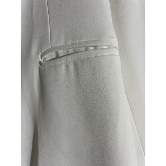 Premonition Blazer Woman's 8 White Open Front Pleated Open Back Jacket - Picture 2 of 7